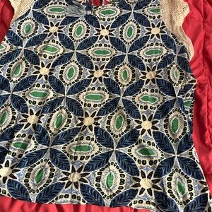 New Directions Blue and Green Floral Top